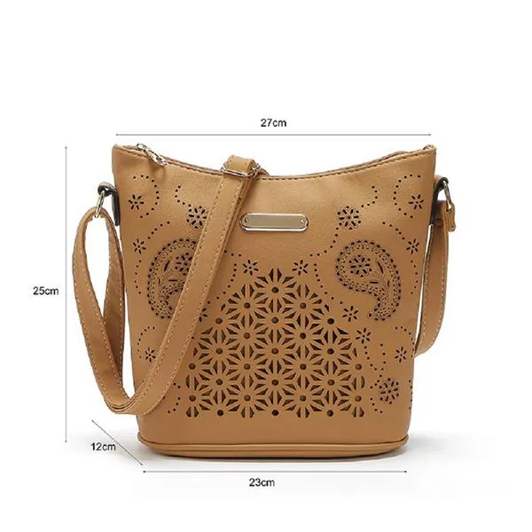 Women Hobo Faux-Leather Tote Shoulder Handbag with Beautiful Artwork